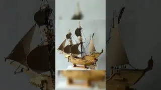 #F001 Handmade Craft Miniatur Kapal Layar Kayu Golden Hind #short