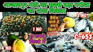 10/04/24 Papaya Wholesale Rate | 5 रुपये किलो में | आजादपुर मंडी का सबसे बड़ा पपीता का थोक विक्रेता