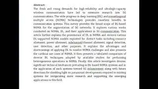 Deep Learning Based NOMA System for Enhancement of 5G Networks  A Review