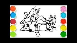 How To Draw Bingo Heeler | Bluey , Painting & Coloring For Kids and Toddlers_ Child Art 🐋🌈🎨
