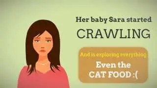 How To Keep Baby Out Of Cat Food with Door Buddy - The Baby Proof Door Lock Latch