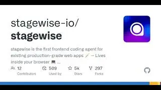 GitHub - stagewise-io/stagewise: stagewise is the first frontend coding agent for existing produc...