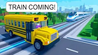 I Parked a BUS on a HIGH SPEED Train Line on Roblox (train coming)