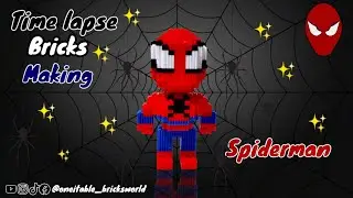 Time lapse 4 hours in 4 minutes Spiderman nano blocks making 4K✨
