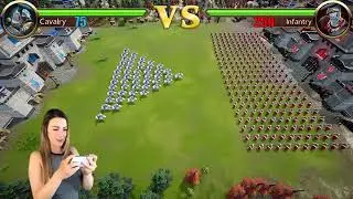 The girl plays Lords mobile