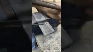 cutting job material help of adjustable hacksaw frame. #cutting #hacksaw #flat #mildsteel #fitter