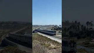 Pacific Surfliner 6907 leads 581 through Cardiff