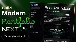 Build a Modern Developer Portfolio Website Using Next.js 16 | Dashboard UI, Animations & EmailJS