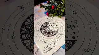 Creat Magical Moon Mandalas With This Easy Art Tutorial🌙✨ #art #shorts #cute #mandala #mandalaart