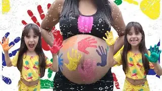 LEARNS COLORS FOR CHILDREN BODY PAINT FINGER FAMILY SONG NURSERY RHYMES LEARNING VIDEO