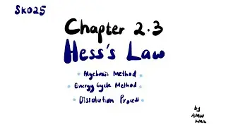 Hess&rsquo;s Law | Algebraic Method | Energy Cycle Method | Dissolution Process | Chapter 2.3 | SK025