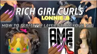 👠💰RICH GIRL CURLS💰👠 + ✂️PERFECT LONG CHOPPY LAYERS✂️|VOLUMINOUS SEXY HAIR| wig prep | LONNIE .B