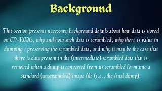 Compact Preservation of Scrambled CD Rom Data