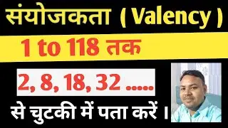 Valency Trick 1 to 118 elements || How to find Valency of All elements in hindi ||Patel classes 1024