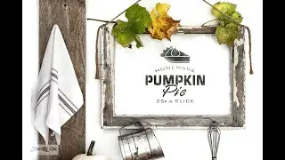 How to stencil on glass, with a fall Pumpkin Pie sign on an old window!