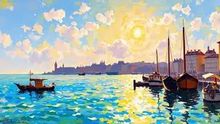 Visual Poems | Claude Monet Painting Style | A Sunny Day Near the Sea #visualpoem #livingart #aiart