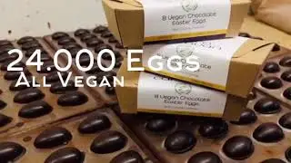 Vegan Easter Eggs, all filled with caramel and handmade in England