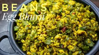Beans egg bhurji recipe | beans poriyal in tamil | poriyal varieties | beans recipe | poriyal recipe