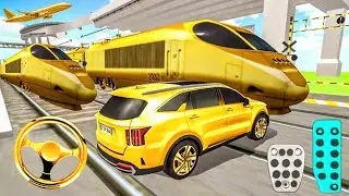 Golden Kia Sorento vs Golden Bullet Train - 3D Driving Class 2026 Car Game Android Gameplay #shorts