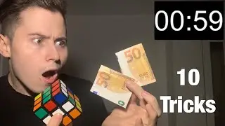 Ich zeige dir 10 UNGLAUBLICHE ZAUBERTRICKS IN NUR EINER MINUTE 😳🎩