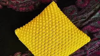 beautiful popcorn stitch crochet pillow cover (subtitles available)