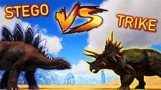 TRICERATOPS VS STEGOSAURUS | HOW MANY TRIKES TO BEAT A STEGOSAURUS??? | Ark Battles | Thyrulous