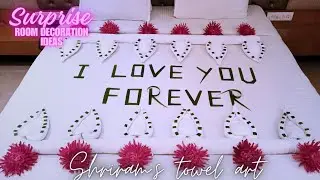 I love you forever|| Romantic bed decoration ideas||Towel art||Towel origami