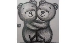 Easy and Cute Two Teddy bear 🧸 Hugging Each other #viral#viralvideo#trending#yt#love#youtube#drawing