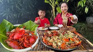 Mud crabs cooking | Yummy Stir-fry mud crabs recipe - Chef Seyhak