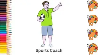 Sports Coach - Sketch Art and Paint | Step by step tutorial | Pencil to Palette