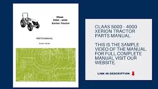 Claas 5000 4000 Xerion Tractor Parts Manual PDF