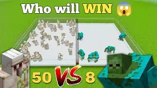 50 Iron Golem VS 8 Mutant Zombie | Minecraft Mob Battle