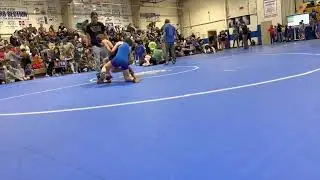 Kylar Wrestling Plains Horsemen in St. Ignatius, MT 02/24/2023 Middles 100lbs 2nd Match vs Owen :)