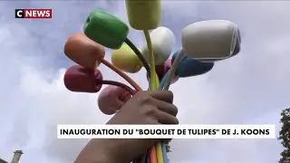 Apr&egrave;s les pol&eacute;miques, le &laquo;Bouquet of Tulips&raquo; de Jeff Koons inaugur&eacute; &agrave; Paris