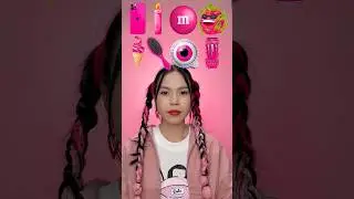 Eating ONLY pink Food for Dinner! ❤️😁😄🌸📱#fanny video...