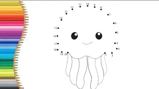 Dot to Dot Jellyfish Drawing | Connect the Dots 1&ndash;20 for Kids | Easy Sea Animal Art