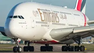 Full Arrival of Emirates Airbus A380 at Manchester Airport ✈️!