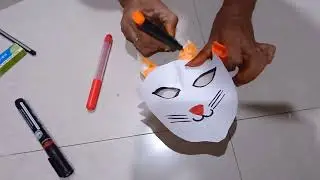 How to make cat face mask😺? | kids | craft ideas | paper