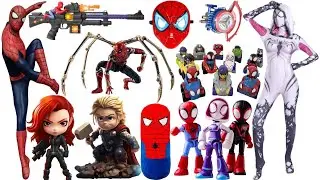 Marvel Toys Unboxing，Spider Man Mask, Electric Gun, Shield, Laser Sword Display ，ASMR | Review Toys