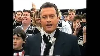 Drew Morphett interviewing Collingwood players at Victoria Park, the day after 1990 Grand Final