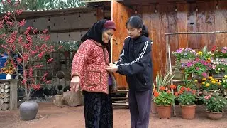 The surprise gift brought tears to the old woman's eyes.