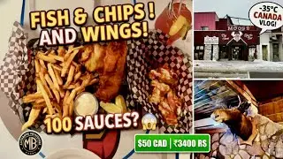 Eating Fish & Chips in -35°C Canada! ❄️ Is it worth $50? | The Moose North Bay Review