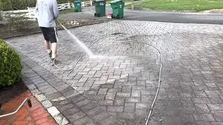 Surface Cleaning Timelapse with Hot Water Power Washing