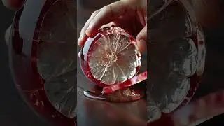 Cutting a Crystal Glass Grapefruit | Realistic ASMR Fruit Sounds #shorts #shortvideo #viralvideo