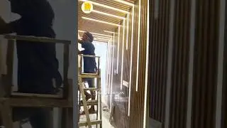 LED PROFILE LIGHT FOYER PASSAGE AREA WALL PANELLING LOUVERS DESIGNER IN THANE MUMBAI #kumarinterior