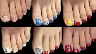 6 Easy toes nailart for Christmas 🎄 you can do it at home 