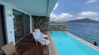#Crete Elounda Beach Hotel & Villas | Premium Waterfront Junior Suite with Private Pool | room tour.
