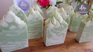 Making and Cutting of Rosemary and Mint Shea Butter Cold Process Soaps