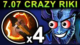 CRAZY 4x BATTLEFURY RIKI - DOTA 2 PATCH 7.07 NEW META PRO GAMEPLAY
