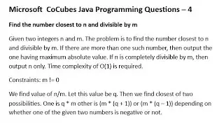 Microsoft CoCube Java Coding Question 4 